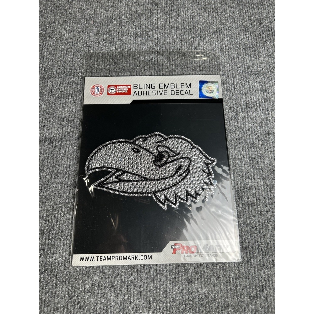 Kansas Jayhawks 6" RHINESTONE‎ BLING EMBLEM ADHESIVE DECAL